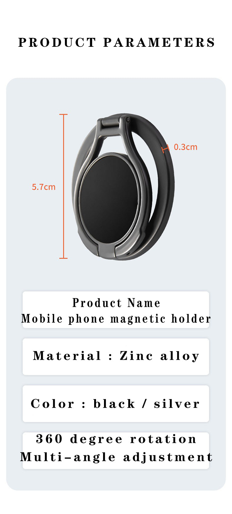 Dual-Sided Magnetic Car Phone Holder, 360° Adjustable MagSafe Mount for iPhone & Android Smartphones