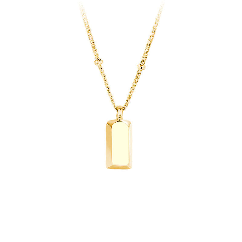 Titanium steel necklace small square collarbone chain female 2024 network red do not fade geometric small strip fashion everything female