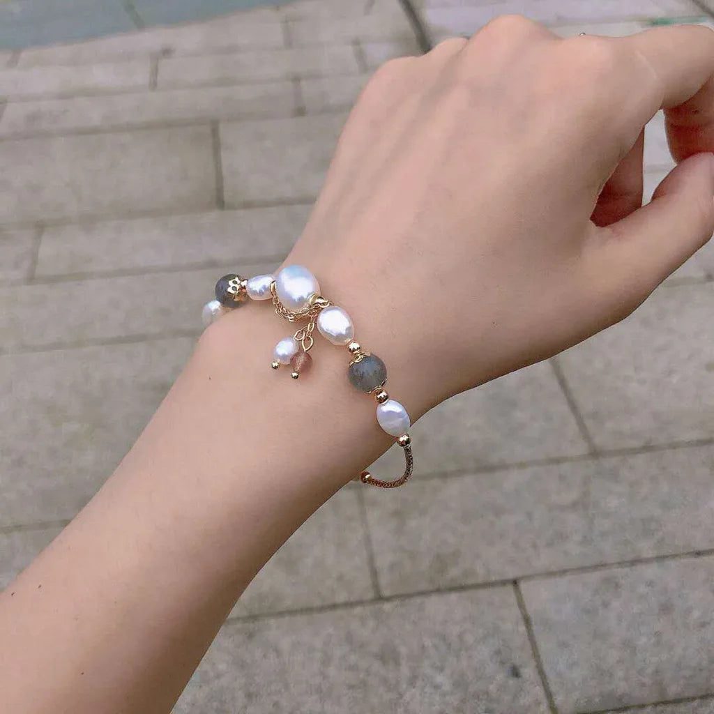 Moonstone bracelet Baroque special-shaped natural freshwater pearl fashion everything temperament simple girl jewelry