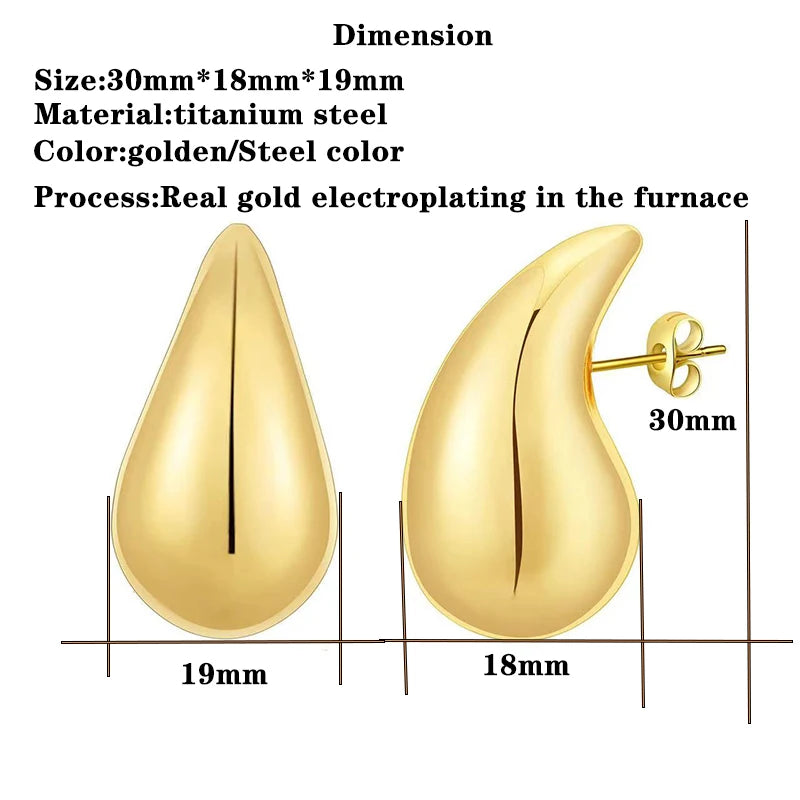 Instagram Crescent semicircle Widen and thick high-grade titanium steel earring buckle 18K gold