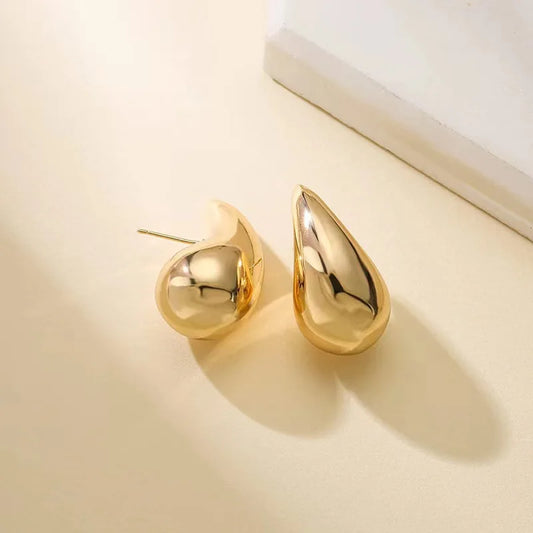 Instagram Crescent semicircle Widen and thick high-grade titanium steel earring buckle 18K gold