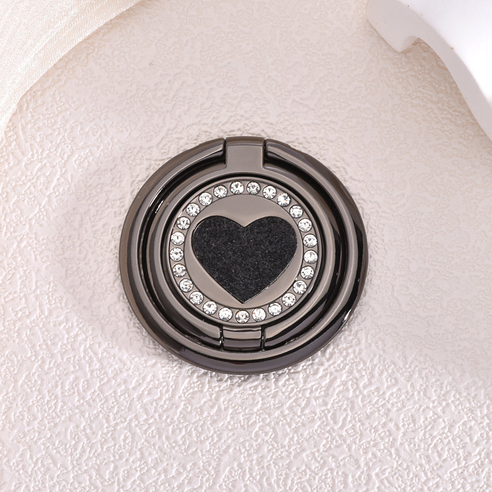 WODOXIN Rhinestone Heart Phone Ring Holder, 360° Rotating Phone Stand Grip for iPhone & Smartphones