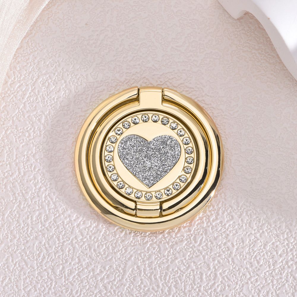 WODOXIN Rhinestone Heart Phone Ring Holder, 360° Rotating Phone Stand Grip for iPhone & Smartphones