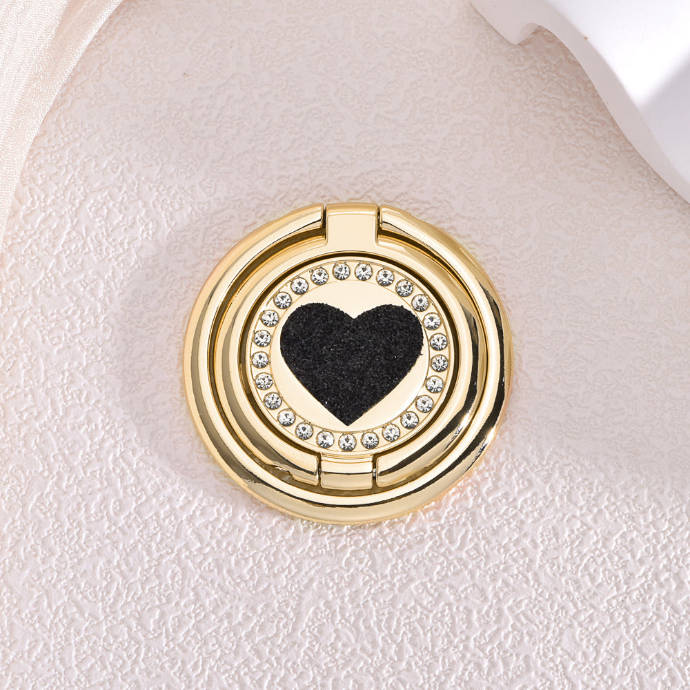 WODOXIN Rhinestone Heart Phone Ring Holder, 360° Rotating Phone Stand Grip for iPhone & Smartphones